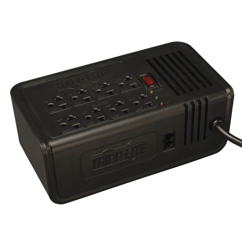 REGULADOR TRIPP-LITE VR2008R, 8 CONT. 5-15R/1000 WATTS/ 120V / 60HZ CON SUPRESOR DE SOBRETENSIONES.GARANTIA LIMITADA POR 2 AñOS.
