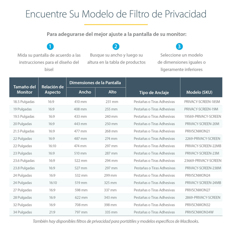 FILTRO DE PRIVACIDAD PARA MONITOR DE 24 - OPACO O CON BRILLO - REDUCCIóN DE LA LUZ AZUL - MICA DE PRIVACIDAD (PRIVSCNMON24) - STARTECH.COM MOD. PRIVSCNMON24 image 15