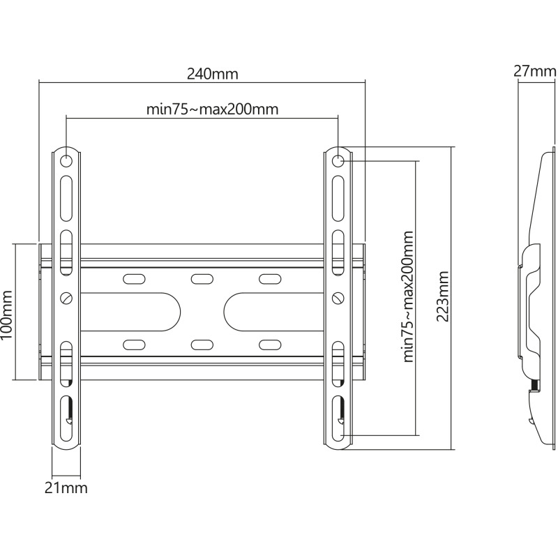 SOPORTE TV,MANHATTAN,462259, P/PARED 45KG, 23 A 43 FIJO, BAJO PERFIL, ECONOMICO image 16
