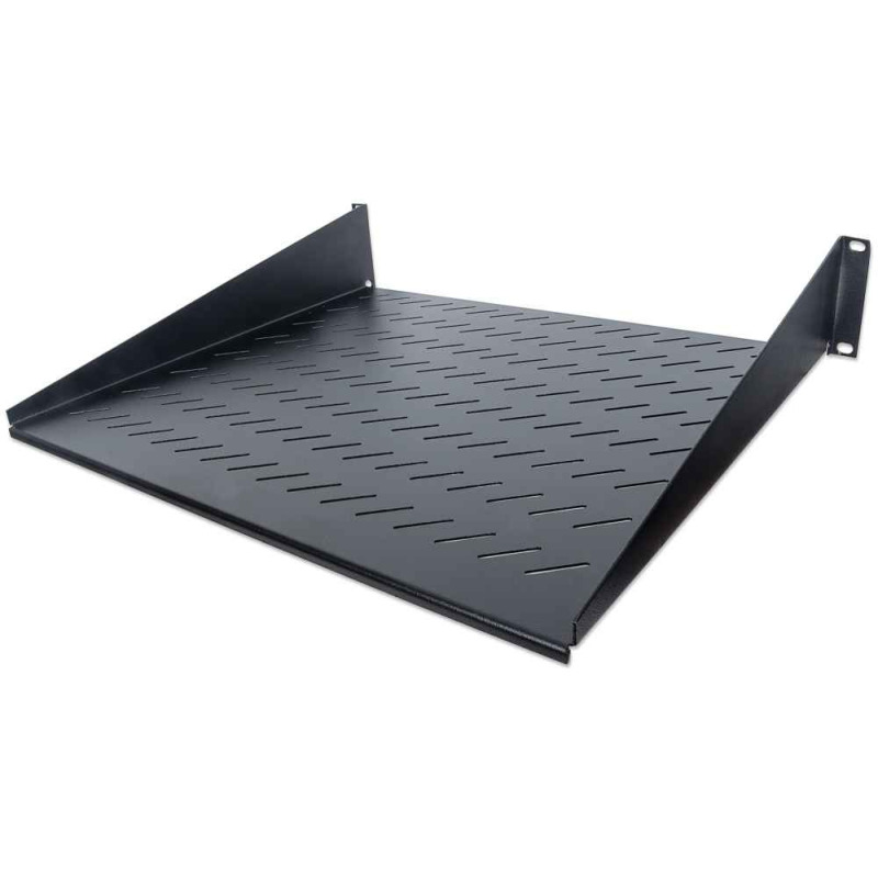 INTELLINET 712514 Charola fija, 2U, 19" 2U, 2 puntos frontales de montaje, 40.0 cm de profundidad, Ventilada, Negro (Sobre Pedido)