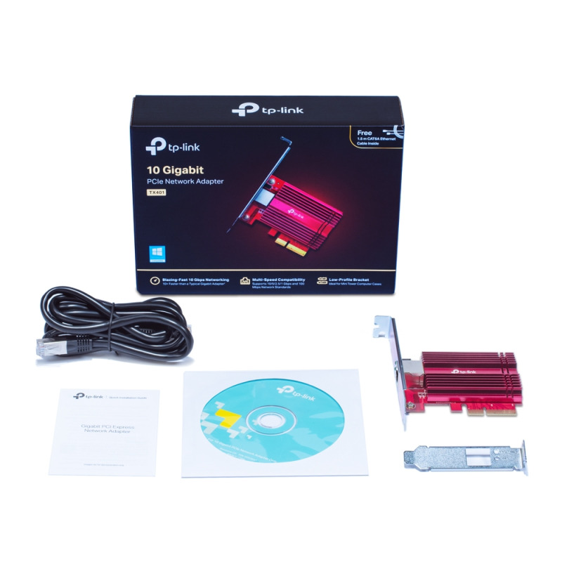 ADAPTADOR TP-LINK TX401 PCI Express 3.0 x4 CON 1 PUERTO RJ45 Gigabit / Megabit HASTA 10Gbps  LED INDICADOR DE ENLACE image 10