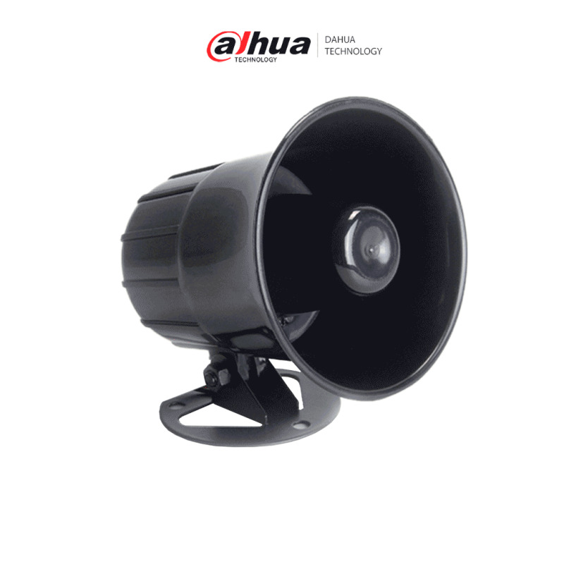 DAHUA DH-ARA16 - Sirena Exterior con alerta potente de 105 dB para mayor seguridad. De diseño robusto en plástico ABS negro, con una alimentación de 12V DC, ideal para proteger cualquier entorno.