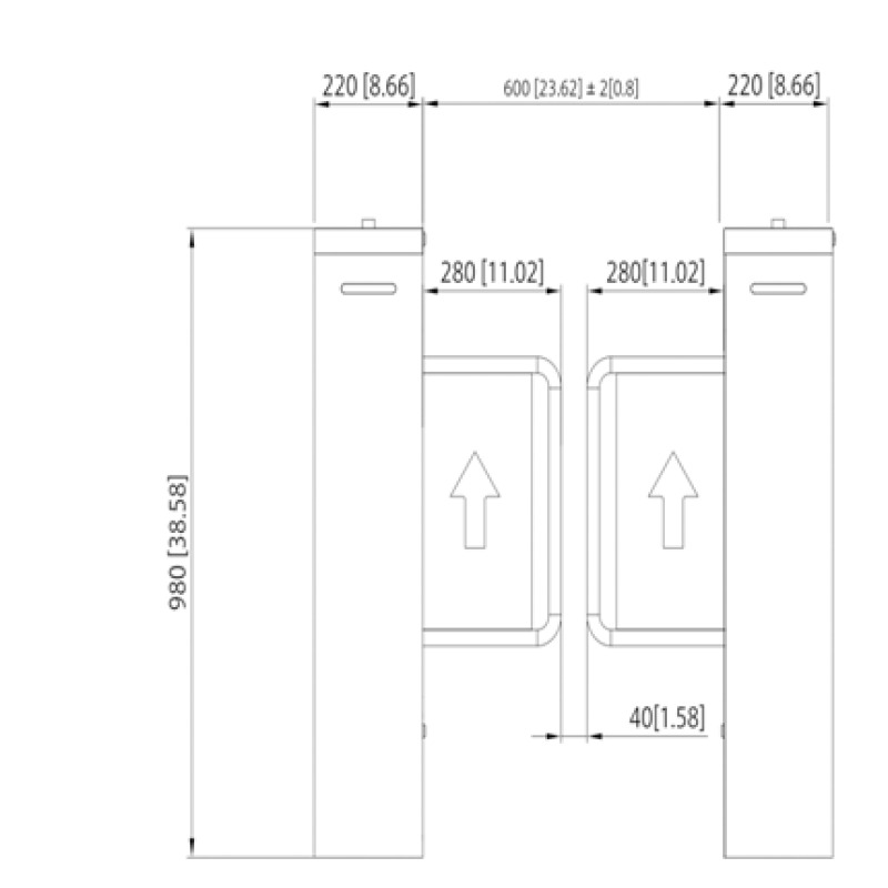 DAHUA ASGB521H-D - Swing Barrier Media para exterior/ 1 Carril/ Motor Electrico CD/ Acero Inoxidable/ Puerto RS232/ Soporta Conteo de Entrada y Salida/ 20personas x minuto/ Entrada de Alarma de Incendio para desbloqueo/ image 6