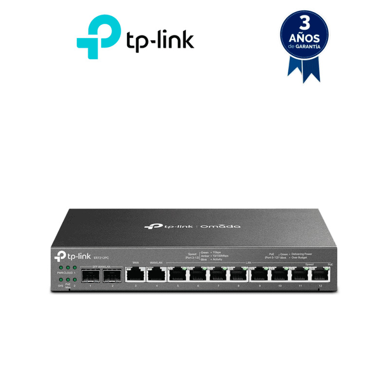Router Omada VPN / SDN MultiWAN 1G / Switch con PoE y Controlador  / 2 puerto WAN/LAN SFP 1G / 1 Puerto RJ45 WAN / 1 Puerto WAN/LAN RJ45 / 8 Puertos PoE LAN RJ45 /  24980 Sesiones Concurrentes / Administración por Controlador Omada o StandAlone image 4