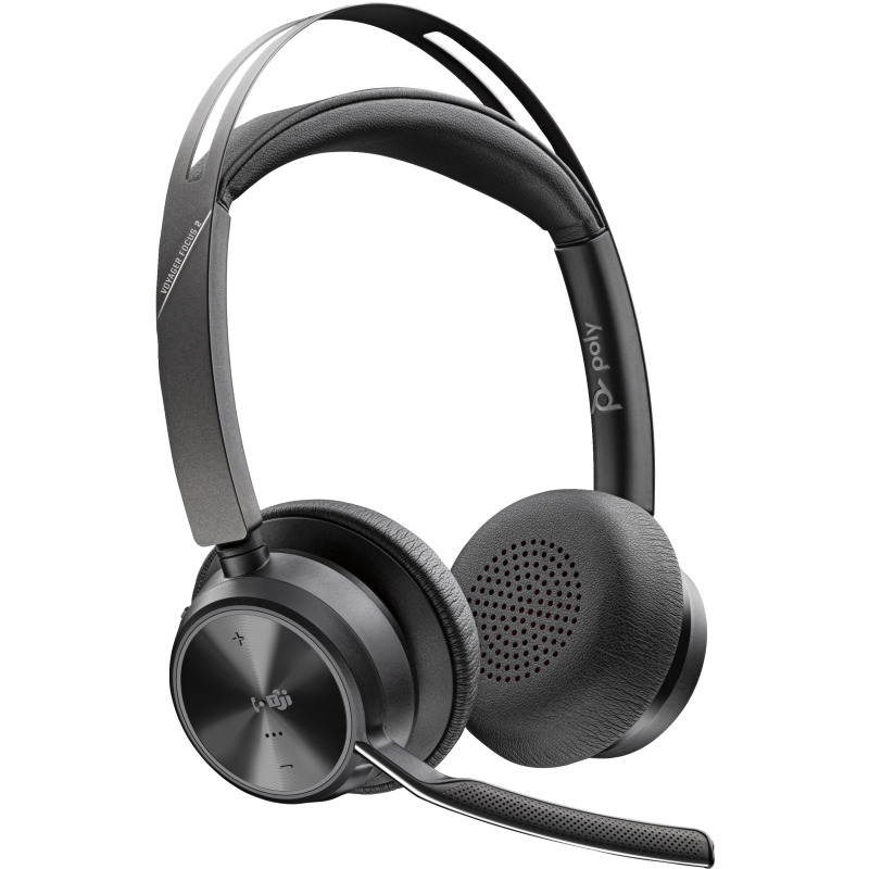 POLY Auriculares Voyager Focus 2 USB-C-C con certificación Microsoft Teams + adaptador USB-C/A