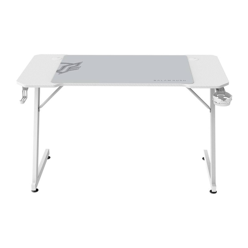 ESCRITORIO GAMER BALAM RUSH OLYMPUS SPOT MRX4000 / ERGONOMICO / ESTRUCTURA Z / MOUSEPAD XXL / ANTIRRAYAS / PORTAVASOS Y GANCHO P/ AUDIFONOS / CABLEADO ORGANIZADO / BLANCO / BR-941426