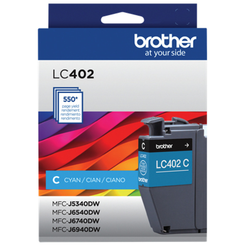 CARTUCHO BROTHER LC402C CYAN, RENDIMIENTO 550 PAGINAS