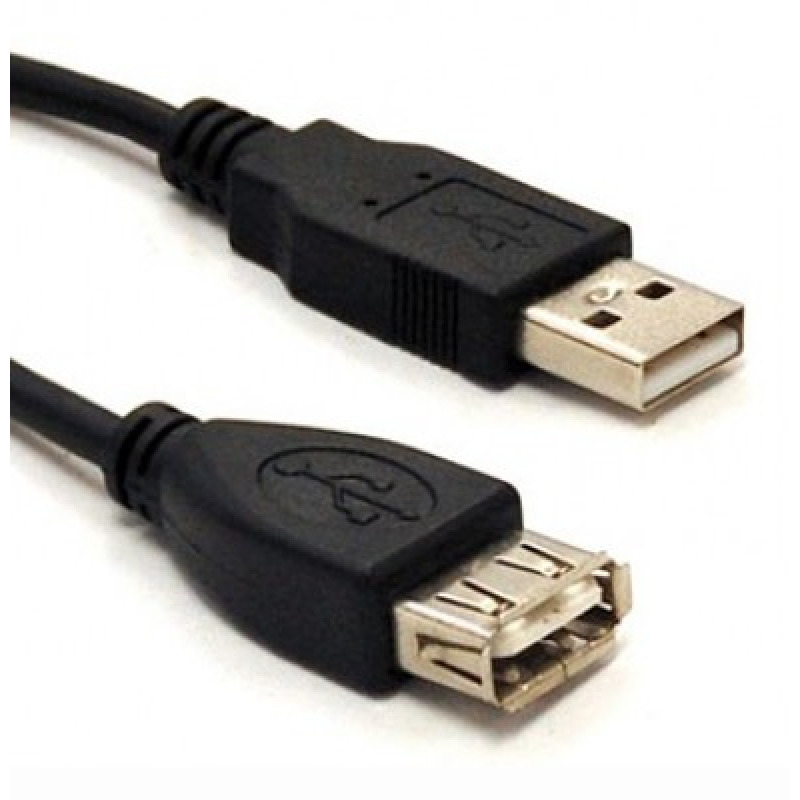 CABLE BROBOTIX  EXTENSION, USB-A V2.0, MACHO - HEMBRA, 1.8 MTS, NEGRO