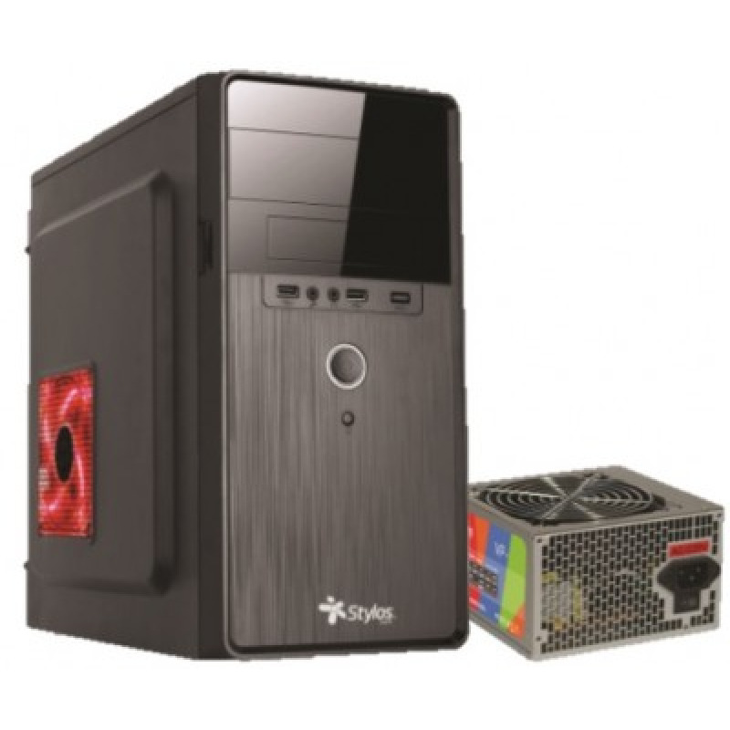 GABINETE STYLOS (STPGAC5B) CGAB5, MICRO ATX, FUENTE 500W, 1*USB 1.0, 2*USB 3.0, NEGRO image 2