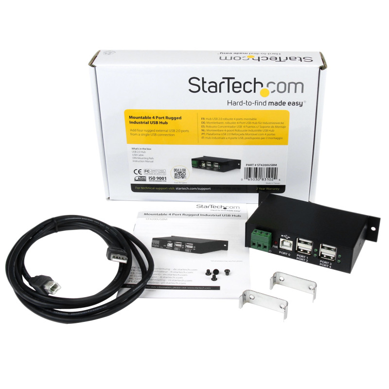 ADAPTADOR CONCENTRADOR HUB USB 2.0 DE 4 PUERTOS REFORZADO INDUSTRIAL CON ALIMENTACION - STARTECH.COM MOD. ST4200USBM image 8