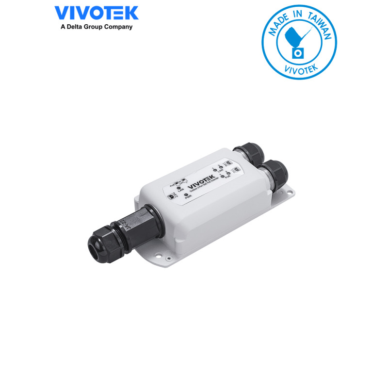 VIVOTEK AP-GXC-0250 - Extensor PoE para Exterior, 2 Puertos Gigabit GE, Conexion en cascada hasta 300 Mts, Salida PoE hasta 68W, IP67, IK10