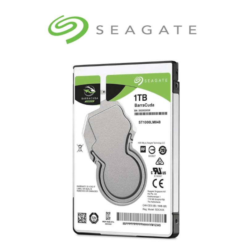 SEAGATE ST1000LM048  - Disco duro de 1TB / 2.5 Pulgadas  / Para usos multiples / SATA 6Gb/s / 128MB / 5400 RPM / 600000 Ciclos/ BarraCuda