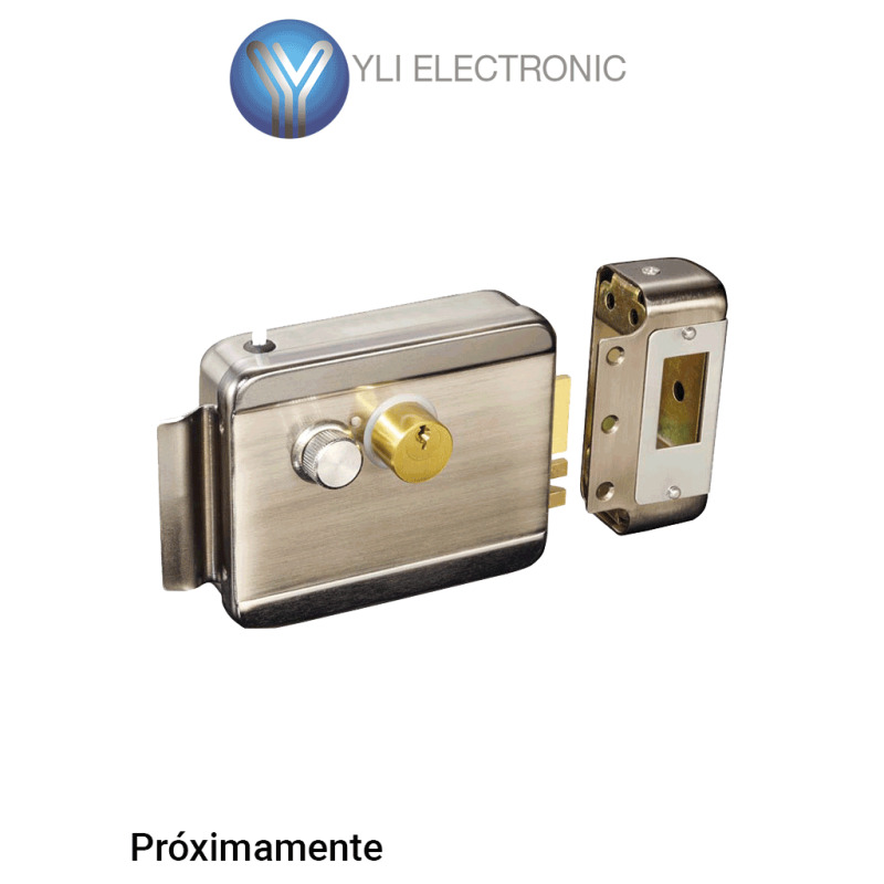  YLI ABK702BL - Cerradura Eléctrica Izquierda / Carcasa Metálica / Apertura con Botón, Llave / 12VDC / Uso Interior / Compatible con Controles de Acceso