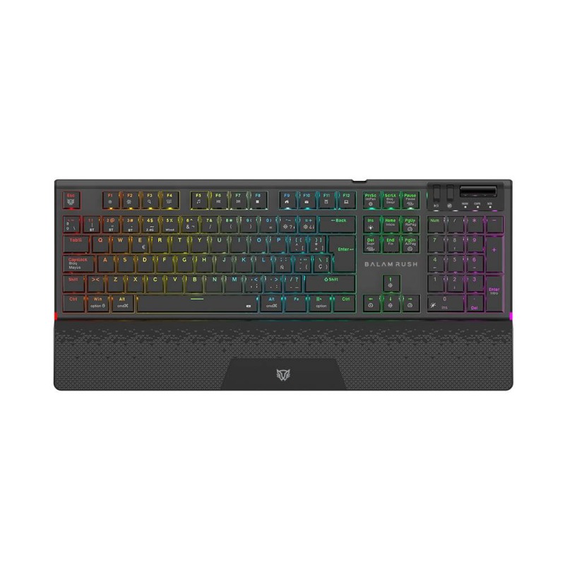 TECLADO GAMER BALAM RUSH DOMINATE EXPERT GK979I / DUAL RECARGABLE / USB C - BT DONGLE / MULTIDISPOSITIVOS / RGB / 105 TECLAS / ESPAÑOL / ERGONOMICO / MECANICO / WIN- IOS - ANDROID / NEGRO / BR-940382
