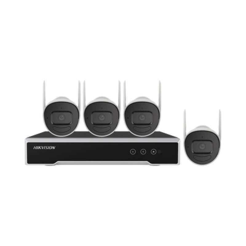 Kit IP Inalámbrico 4 Megapixel / NVR 4 Canales / 4 Cámaras Bala para Exterior / 1 HDD de 1 TB / Modo Repetidor