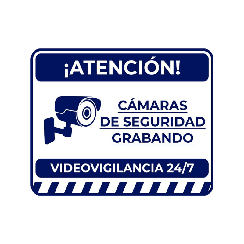 SAXXON - Letrero de video vigilancia 24/7 , Medida 17 x 21.8 cm , Estireno Calibre 30
