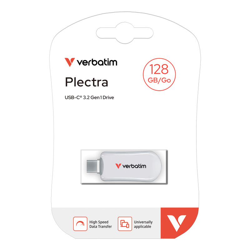 Memoria Verbatim Plectra 128GB USB-C Flash Drive color Blanco image 4