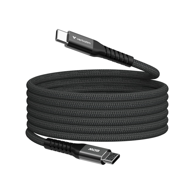 Cable magnetico Verbatim carga USB-C 60W color Negro de 120 cm