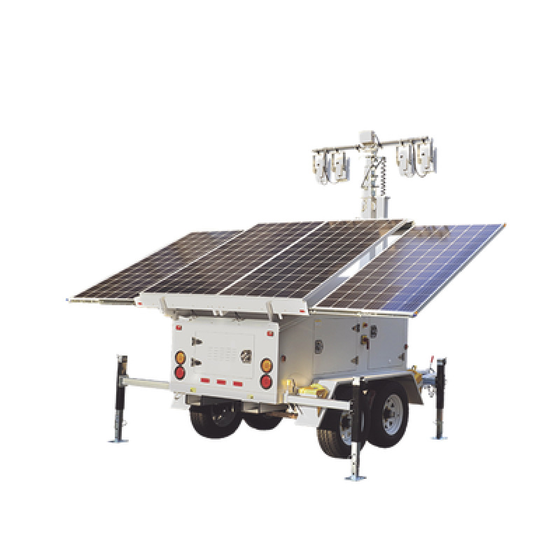Traila de Doble Eje con Mástil Retráctil de 75 m para Videovigilancia o Iluminación con Bases para Instalar Paneles Solares y Baterías No incluidos image 2