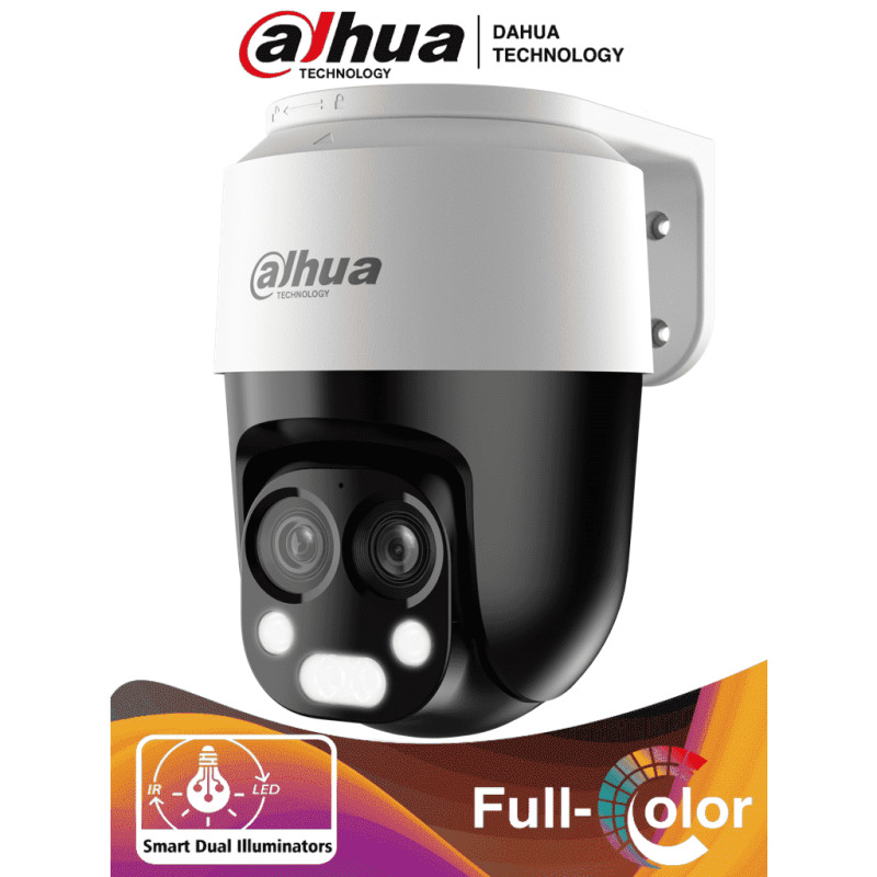DAHUA HAC-PT1200B-IL-A-E2Z - Cámara PT Dual de 2 Megapíxeles/ 6x Zoom Hibrido 2 Lentes/ Lentes de 2.8mm y 6mm/ Angulo de 109 y 47.2 mm/ Iluminador Dual Inteligente 50 Mts/ Micrófono Integrado/ Super Adapt/ IP66/ #LoNuevo