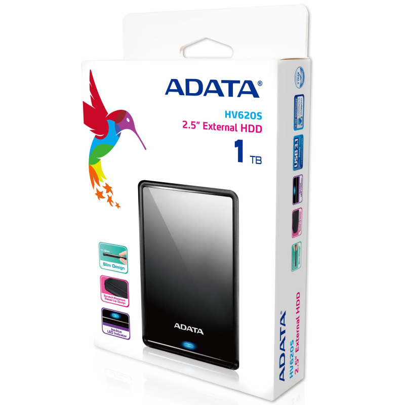 DISCO DURO ADATA  AHV620S-1TU3-CBK SLIM NEGRO USB 3.1 image 8