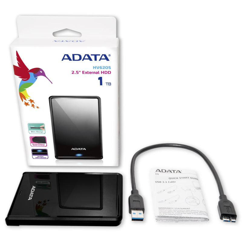 DISCO DURO ADATA  AHV620S-1TU3-CBK SLIM NEGRO USB 3.1 image 9