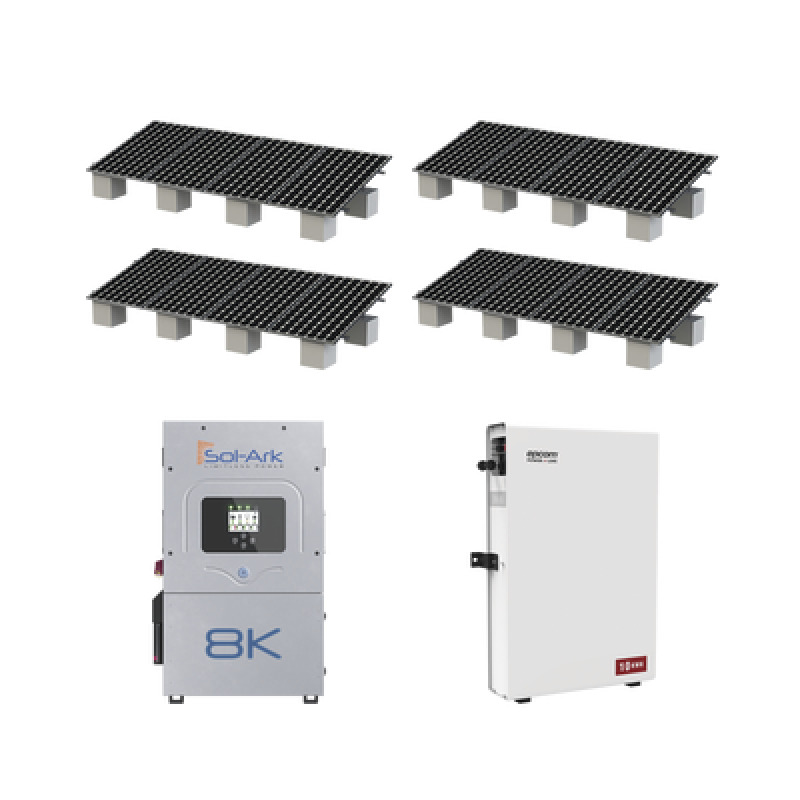 Kit Hibrido con Interconexión a la Red Eléctrica de CFE de 8 kW con Salida de 220 Vca y respaldo de 10 kWh en batería de LiFePO4