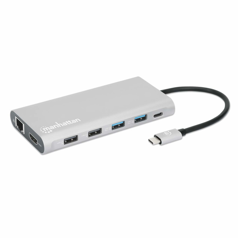 DOCKING USB,MANHATTAN,130660,-C 12 PTOS, HDMIX3, USB-C PD/USB-C/2XUSBV3.2/2XUSBV2.0, RED/SD/MICRO SD