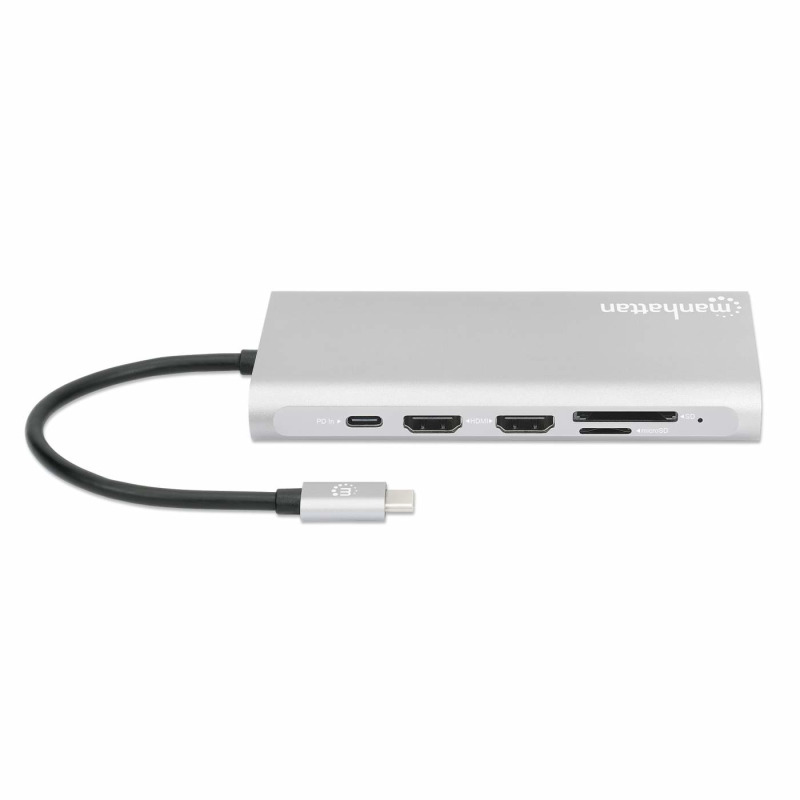 DOCKING USB,MANHATTAN,130660,-C 12 PTOS, HDMIX3, USB-C PD/USB-C/2XUSBV3.2/2XUSBV2.0, RED/SD/MICRO SD image 7
