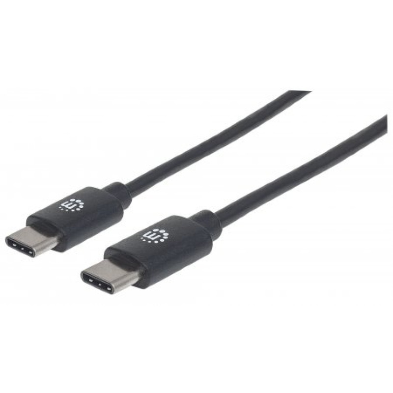 CABLE USB,MANHATTAN,354868,-C V2.0, C-C 0.5M NEGRO  60W, 480MBPS
