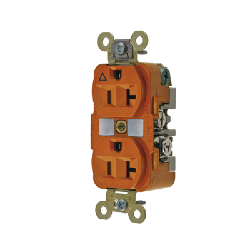 Contacto Dúplex Conexión a Tierra Aislada/ 20 A 125 V/ 2 polos 3 Hilos/ Color Naranja/ Nema 5 20R/ Grado Industrial image 2