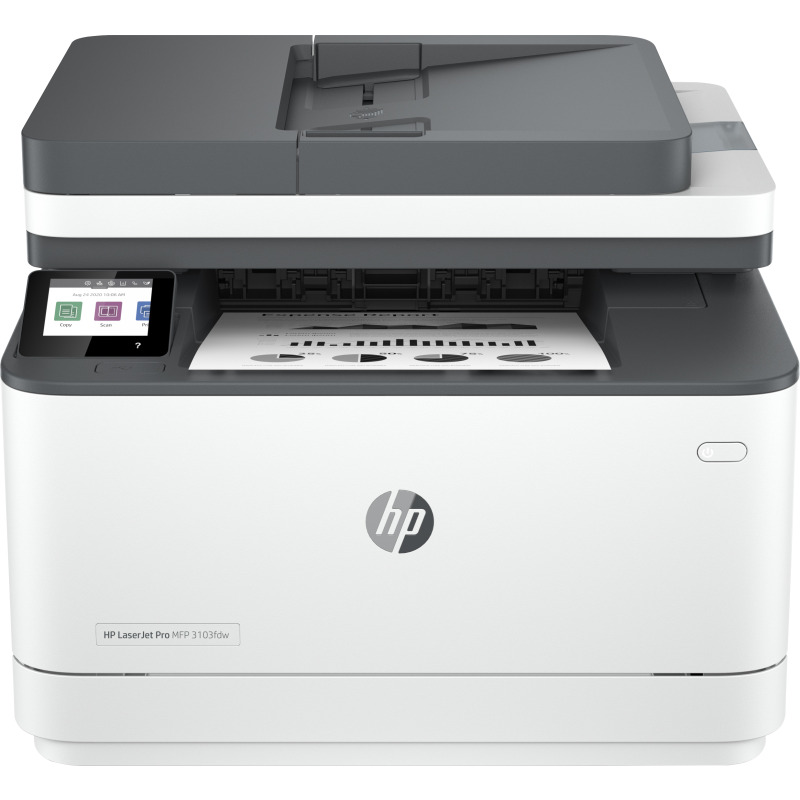 MULTIFUNCIONAL HP HPS LASERJET PRO MFP 3103FDW, 33PPM NEGRO, LASER MONOCROMATICO, USB, WIFI, ETHERNET (RED), DUPLEX, ADF, FAX, (SUSTITUTO M227FDW)