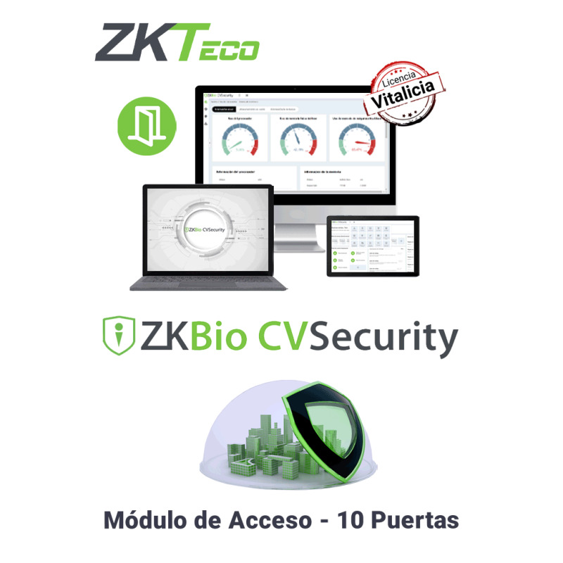 ZKTECO ZKCVACP10 - Licencia Vitalicia para 10 Puertas en Control de Acceso  BioCVSecurity / Hasta 30 000 Usuarios / 200 Departamentos / 200 Áreas image 3