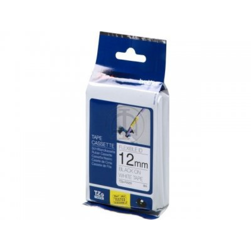 CINTA BROTHER TZEFX231 FLEXIBLE NEGRO SOBRE BLANCO DE 12MM image 3