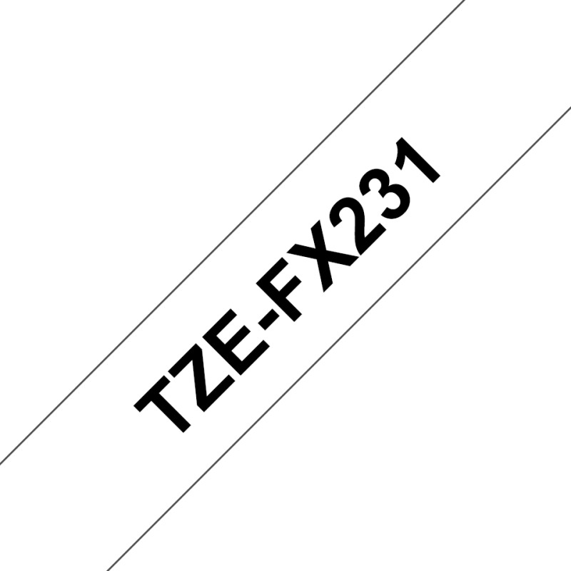 CINTA BROTHER TZEFX231 FLEXIBLE NEGRO SOBRE BLANCO DE 12MM image 2