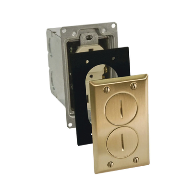 Kit de Caja de Piso con Receptaculo de  15A 125V/ Acabado Latón image 3