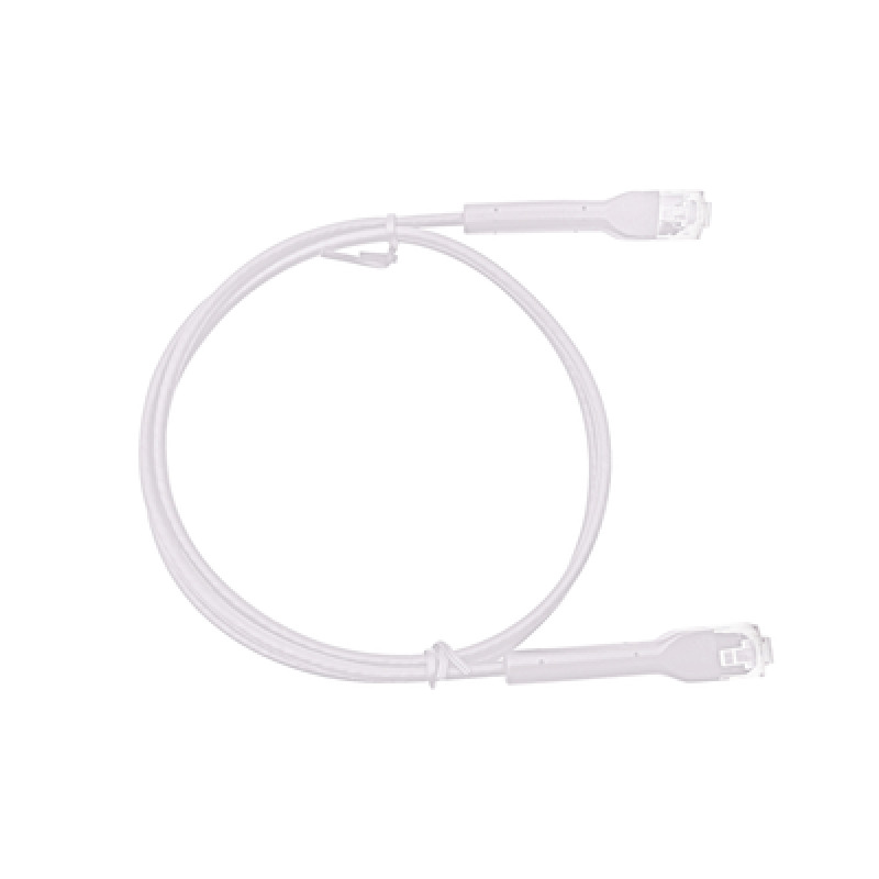 Cable de Parcheo Ultra Slim Con Bota Flexible UTP Cat6  15 m Blanco Diámetro Reducido