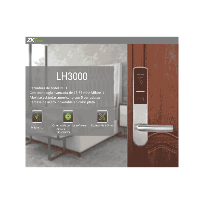 Cerradura DERECHA para hoteles con lectura de tarjetas MIFARE image 10