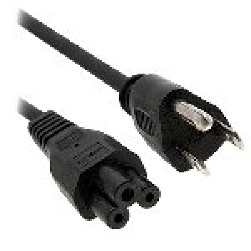 CABLE DE CORRIENTE BROBOTIX PARA LAPTOP (TIPO TREBOL), 1.8 METROS