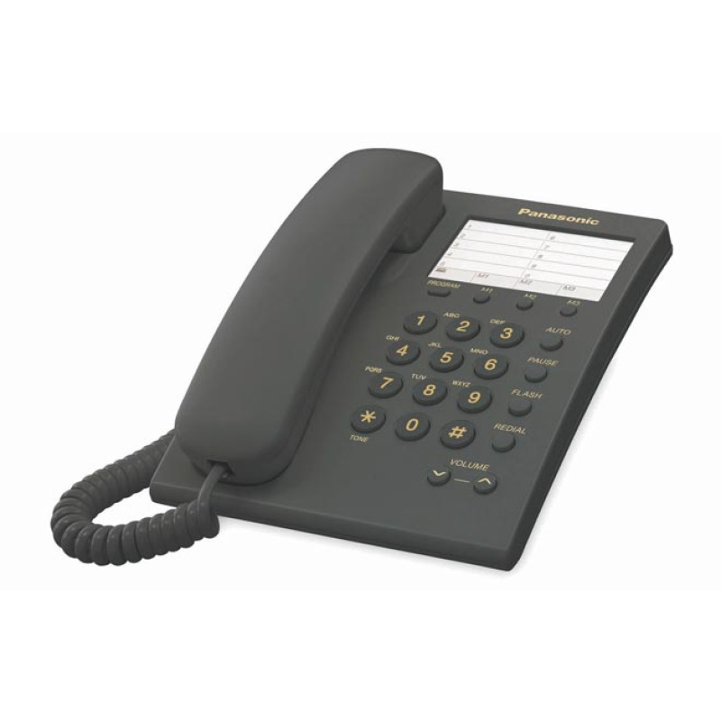 TELEFONO PANASONIC KX-TS550MEB ALAMBRICO BASICO UNILINEA CON MARCADOR RAPIDO DE 10 NUMEROS CONTROL DE VOLUMEN DE 4 NIVELES NEGRO