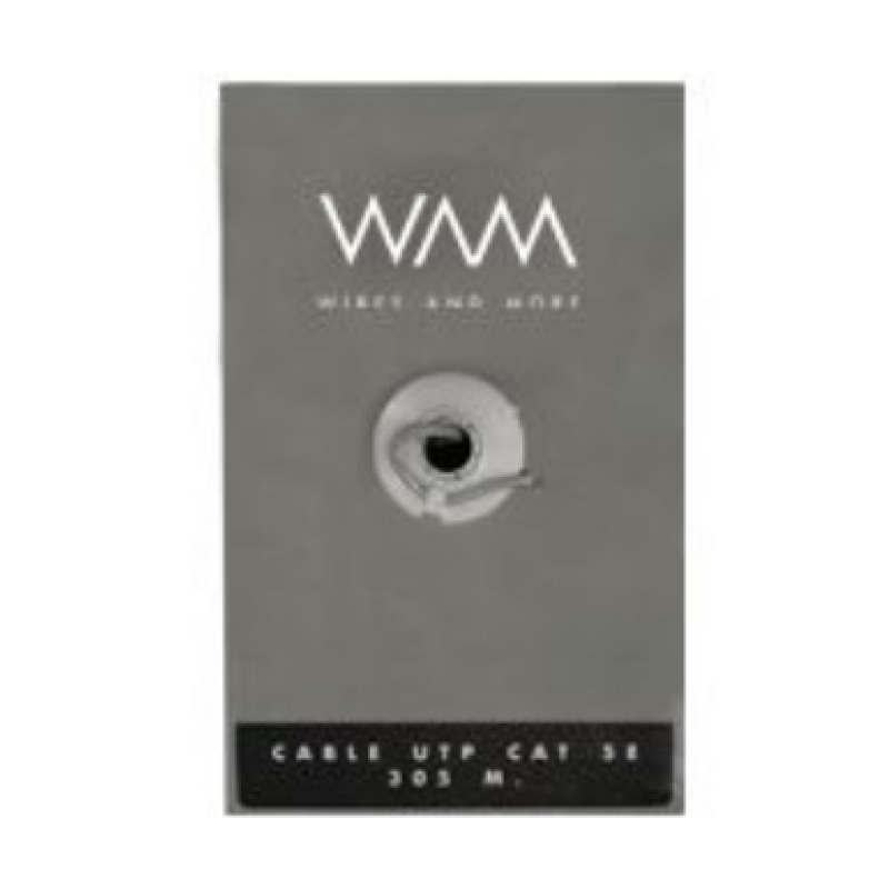 BOBINA DE CABLE WAM CAT5E UTP CCA 24 AWG 305 MTS COLOR GRIS 