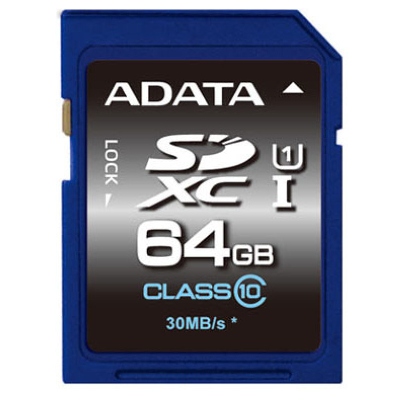MEMORIA SD ADATA ASDX64GUICL10 64GB UHS-I CLASS10-RETAIL  100/25 MBPS SOLO SD