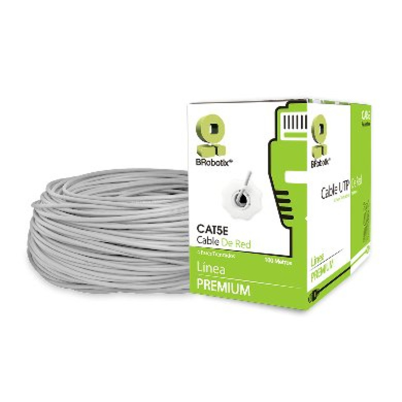 BOBINA BROBOTIX CAT5E UTP CCA 100MTS  GRIS