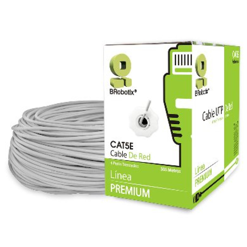 BOBINA BROBOTIX CAT5E UTP CCA 305MTS  GRIS