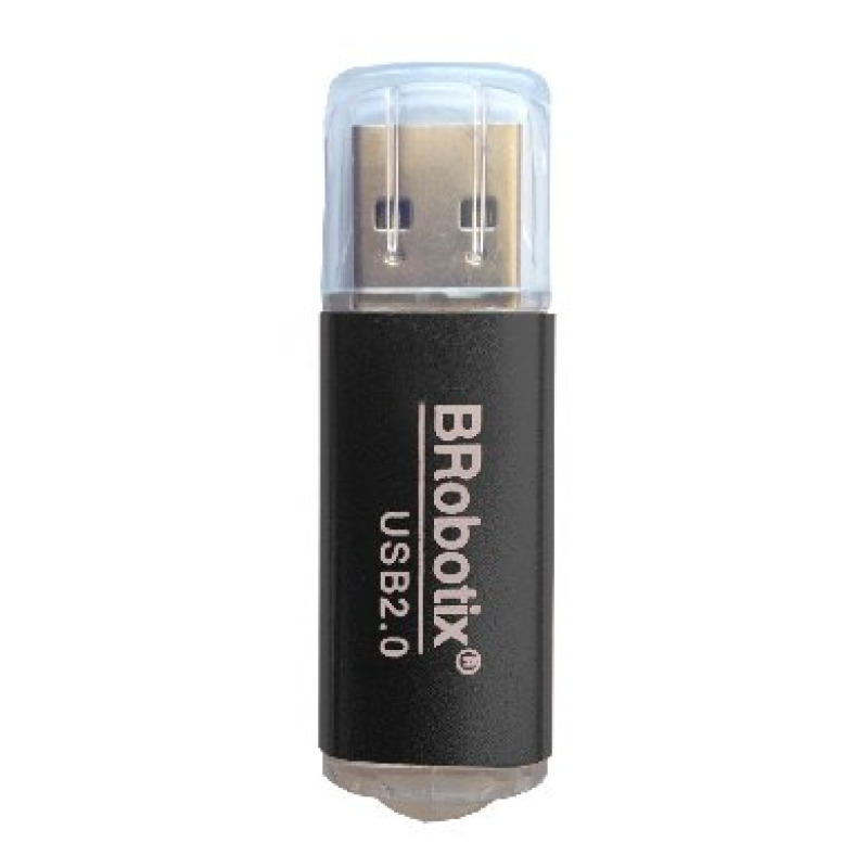 LECTOR BROBOTIX DE TARJETA MICRO SD - USB TIPO A  V2.0,  METALICO, NEGRO