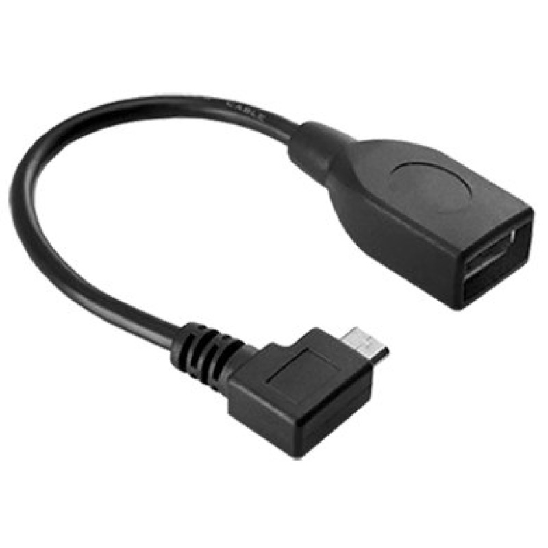 CABLE BROBOTIX USB V2.0 OTG, MICRO B 90 GRADOS A USB-A  HEMBRA