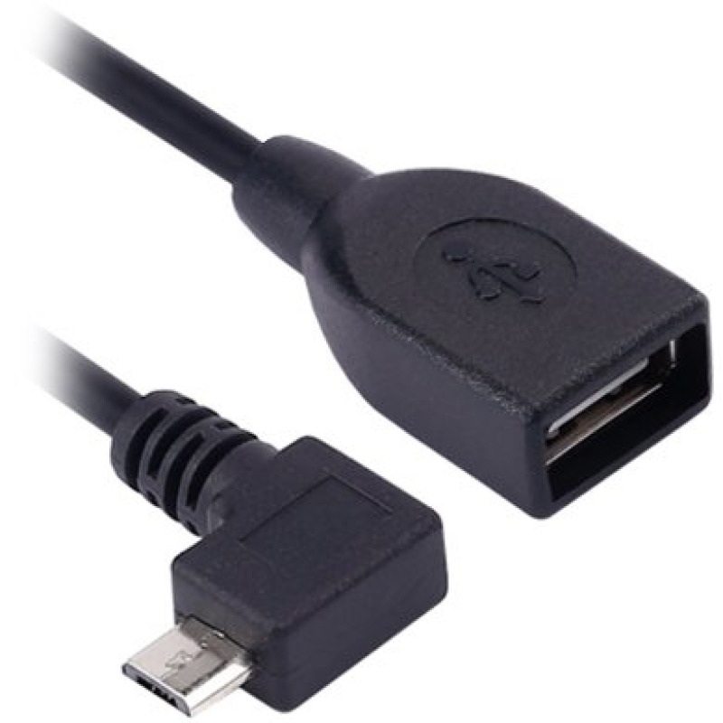 CABLE BROBOTIX USB V2.0 OTG, MICRO B 90 GRADOS A USB-A  HEMBRA image 4