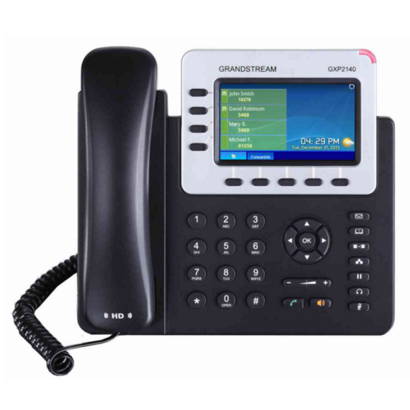 TELEFONO IP GRANDSTREAM GXP2140 / 4 CUENTAS SIP 4 LINEAS 2 PUERTOS GIGABIT BLUETOOTH CONECTOR RJ9 COMPATIBLE CON EHS Y MODULO DE EXPANSION PANTALLA LCD A COLOR SOPORTA POE E INCLUYE ELIMINADOR image 5