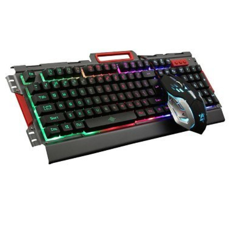 KIT TECLADO Y MOUSE BROBOTIX GAMER, ALAMBRICO USB, RGB, HUMO