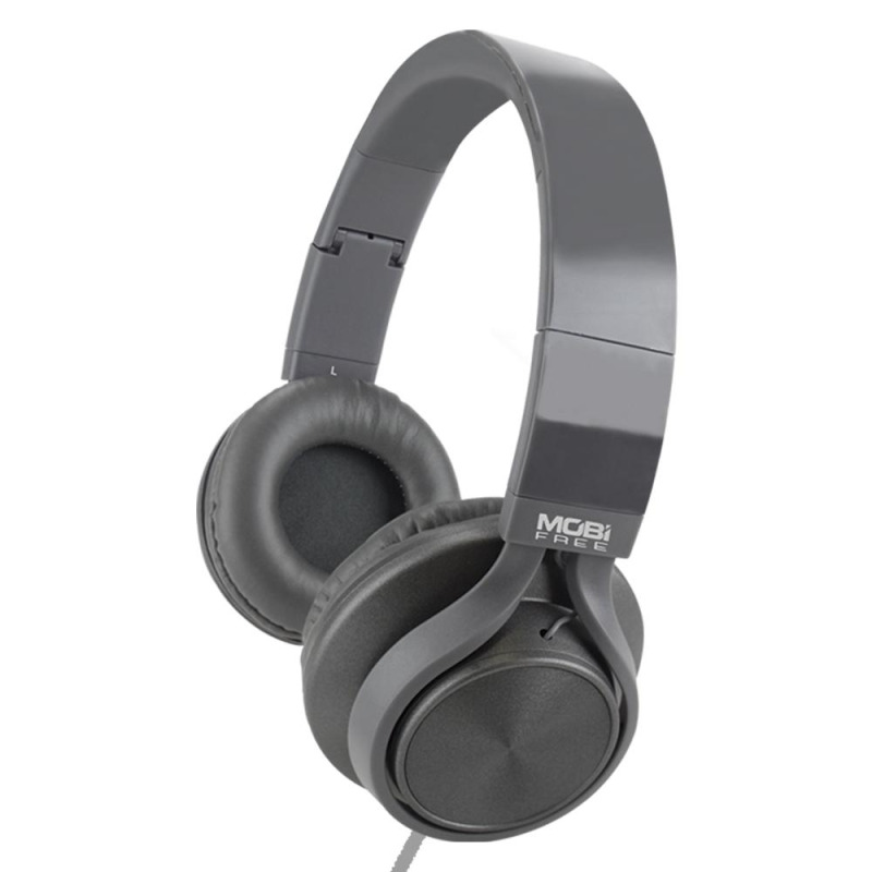 Audifonos ACTECK Alambricos Diadema On-Ear Metallics 3.5 mm Plegables con Microfono gris